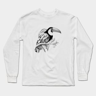 Toucan Wild Animal Nature Illustration Art Tattoo Long Sleeve T-Shirt